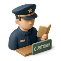 3D isometric icon of Customs Officer