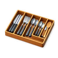 Cutlery tray isometric 3D icon for kitchen drawer organization and utensil storage
