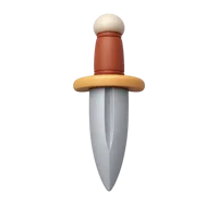 Front-facing dagger 3D icon for fantasy game UI, adventure apps, and themed interface design