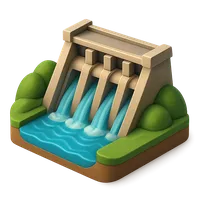 3D isometric icon of Dam
