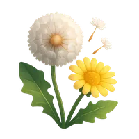 3D isometric icon of Dandelion
