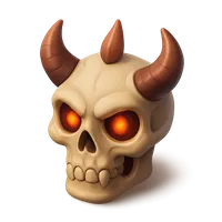 3D isometric icon of Demonic Skull
