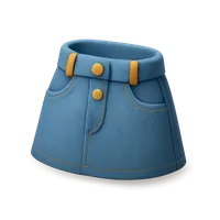 3D isometric icon of Denim Skirt