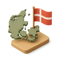 3D isometric icon of Denmark
