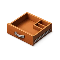 Desk drawer isometric 3D icon for office furniture, storage, and workspace design