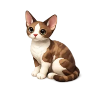 Devon Rex cat isometric 3D icon, free download for pet and animal design projects