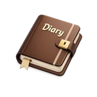 Isometric 3D diary icon for journaling, planning, note-taking, and stationery themed designs