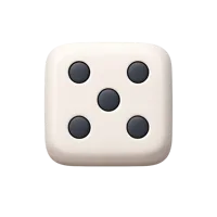 Front-facing dice 3D icon for gaming, casino, and board game UI design