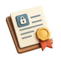 3D isometric icon of Digital Certificate
