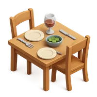 3D isometric icon of Dining table