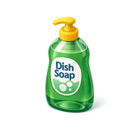 Dish soap isometric 3D icon for kitchen cleaning and household product visuals