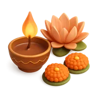 Isometric 3D icon of a diwali