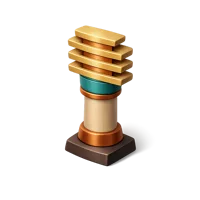 Isometric 3D Djed Pillar icon representing an ancient Egyptian symbol of stability and cultural heritage