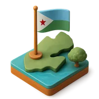 Isometric 3D icon of a djibouti