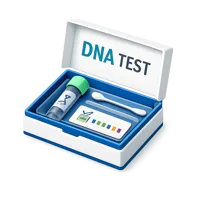 DNA kit isometric 3D icon for genetics, laboratory testing, and biotech research