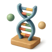 Isometric 3D icon of a dna helix