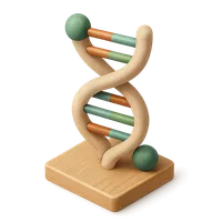 Isometric 3D icon of a dna model