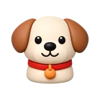 Front-facing dog 3D icon in a premium UI style, free to download for pet, animal, and veterinary interfaces.