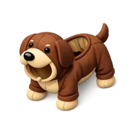 Dog costume isometric 3D icon for pet fashion, costume stores, and animal themed designs