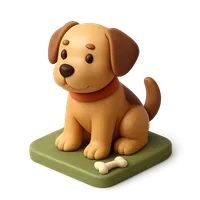 Isometric 3D icon of a dog