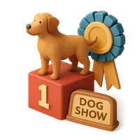 Isometric 3D icon of a dog show