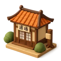 Isometric 3D icon of a dojo