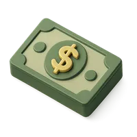 Isometric 3D icon of a dollar bill