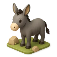 Isometric 3D icon of a donkey