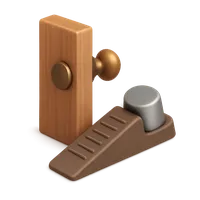 Isometric 3D icon of a door stopper