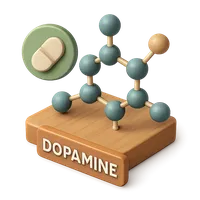 Isometric 3D icon of a dopamine