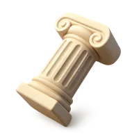 Isometric 3D icon of a doric column