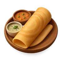 Isometric 3D icon of a dosa