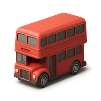Isometric 3D icon of a double-decker bus
