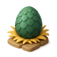 Isometric 3D icon of a dragon egg