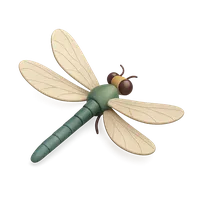 Isometric 3D icon of a dragonfly