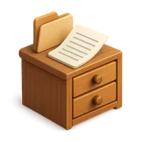 Isometric 3D icon of a drawer