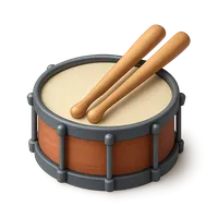 Isometric 3D icon of a drum sticks