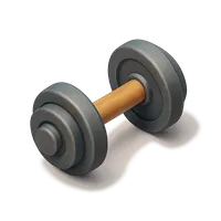 Isometric 3D icon of a dumbbell