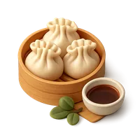 Isometric 3D icon of a dumplings