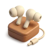 Isometric 3D icon of a earphones