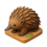 Isometric 3D icon of a echidna