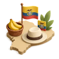 Isometric 3D icon of a ecuador