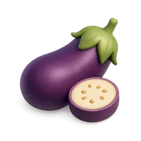 Isometric 3D icon of a eggplant