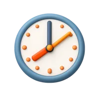 Eight O'Clock front-facing 3D UI icon for schedule, reminder, and time-related interfaces
