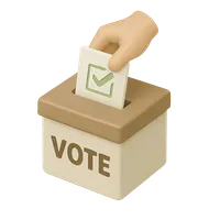 Isometric 3D icon of a election