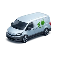 Isometric 3D electric van icon inspired by a modern retro EV design, free to download for transport and mobility projects.