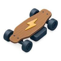 Isometric 3D icon of a electric skateboard