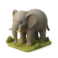 Isometric 3D icon of a elephant
