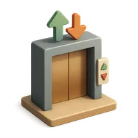 Isometric 3D icon of a elevator