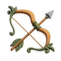 Isometric 3D icon of a elf bow